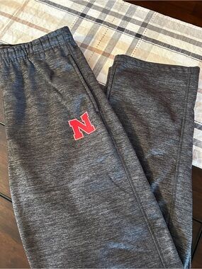 Gray Sweatpants with Red 'N' Logo
